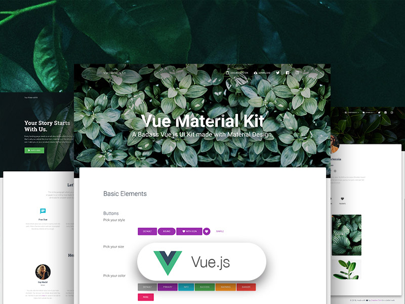 Vue Theme Material Kit - Crafted by Creative-Tim
